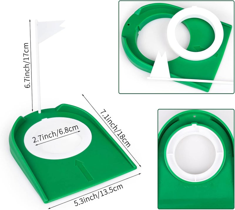Eaezerav Golf Putting Cup with Flag Practice Training Aids Plastic Golf Putting Hole for Kids Adults Home Office Garage Yard Indoor Outdoor Practice Putting Cup - Image 2